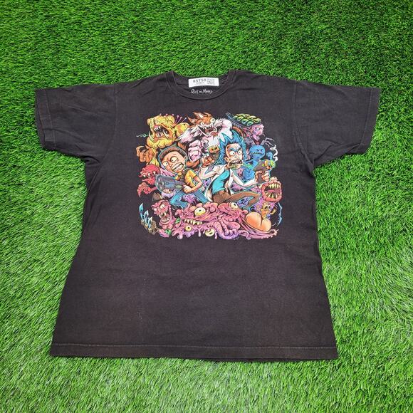 Rick-And-Morty Monster Shirt M/L 21x26 Black - Picture 1 of 12